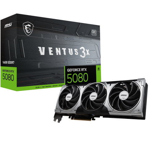 27189-MSI VENTUS GeForce RTX5080 16G 3X OC NVIDIA GeForce RTX 5080 16 GB GDDR7