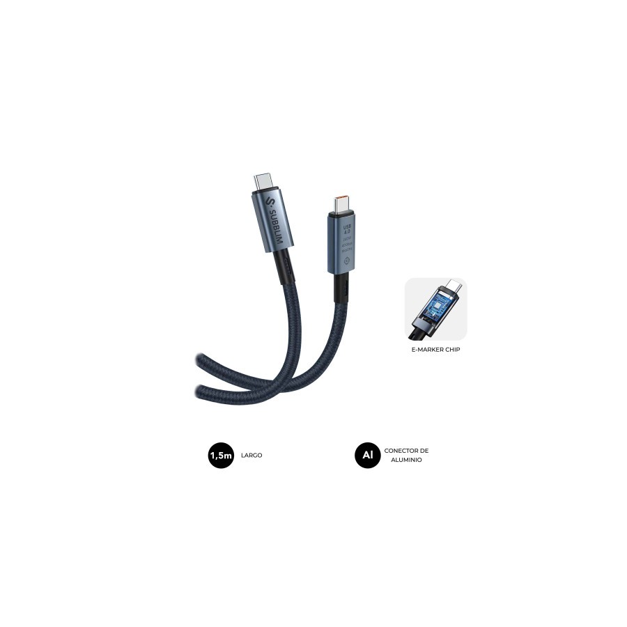 27273-SUBBLIM CABLE HIGH 240w C-C USB4.0 8K 1,5m