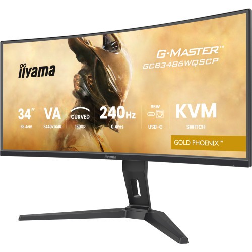 27428-MONITOR IIYAMA G-MASTER GCB3486WQSCP-B1, 34", 1500R,  240HZ, USB-C (95W), KVM, LAN, 500CD