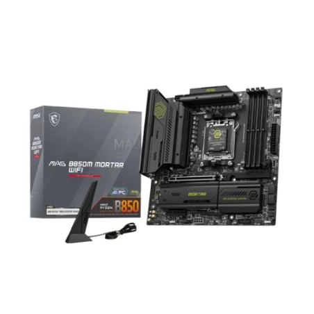 27432-PLACA MSI MAG B850M MORTAR WIFI,AMD,AM5,B850,4DDR5,256GB,1HDMI,4SATA3+3M.2,5GBLAN+WIFI7+BT5.4,9USB3.2,MATX