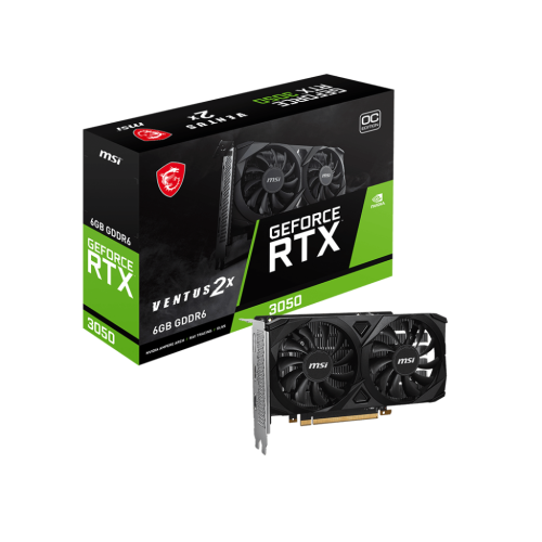 27468-MSI Geforce RTX 3050 VENTUS 2X 6G OC NVIDIA 6 GB GDDR6