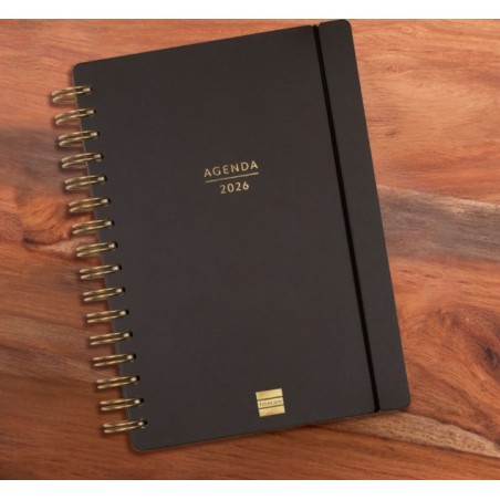 27510-AGENDA 16 MESES SEPTIEMBRE 2025-DICIEMBRE 2026 HAIKU E10-155X212 SEMANA VISTA HORIZONTAL NEGRO+ FINOCAM 627400126
