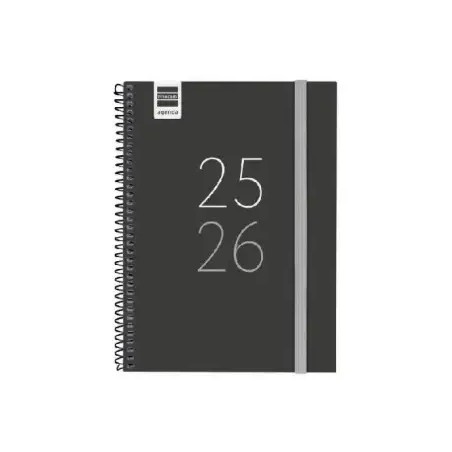 27514-AGENDA ESCOLAR 2025-2026 SECUNDARIA 4o 155X212 SEMANA VISTA HORIZONTAL NEGRO+ FINOCAM 634204026