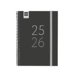 27514-AGENDA ESCOLAR 2025-2026 SECUNDARIA 4o 155X212 SEMANA VISTA HORIZONTAL NEGRO+ FINOCAM 634204026