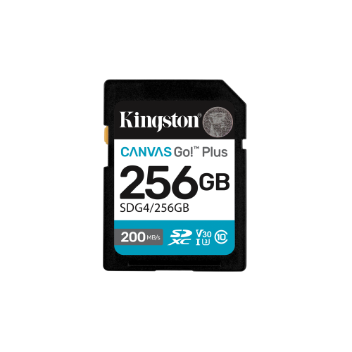27529-Kingston Technology 256GB SDXC Canvas Go Plus Gen4 200MB/s C10 UHS-I U3 V30