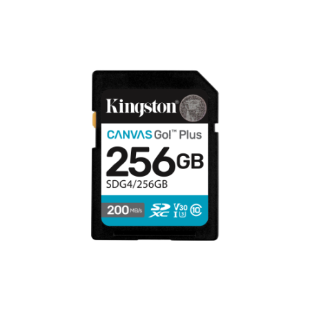 27529-Kingston Technology 256GB SDXC Canvas Go Plus Gen4 200MB/s C10 UHS-I U3 V30
