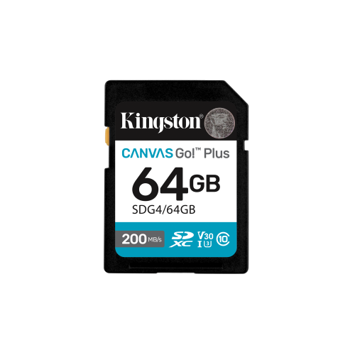 27531-Kingston Technology 64GB SDXC Canvas Go Plus Gen4 200MB/s C10 UHS-I U3 V30