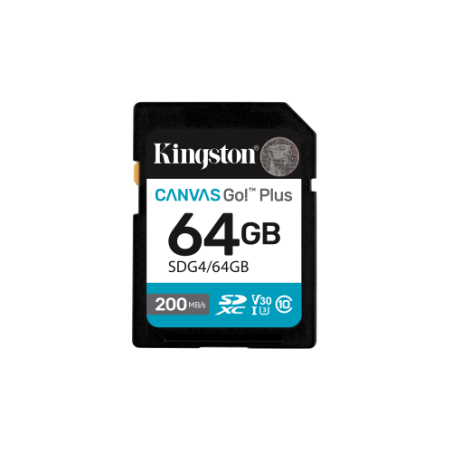 27531-Kingston Technology 64GB SDXC Canvas Go Plus Gen4 200MB/s C10 UHS-I U3 V30