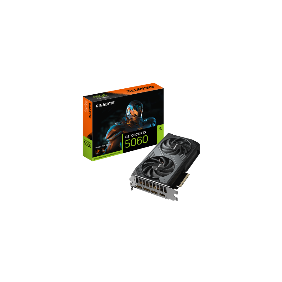 27559-GIGABYTE GeForce RTX 5060 WINDFORCE OC 8G Tarjeta Grafica - 8GB GDDR7, 128bit, PCI-E 5.0, 2512 MHz Frecuencia del