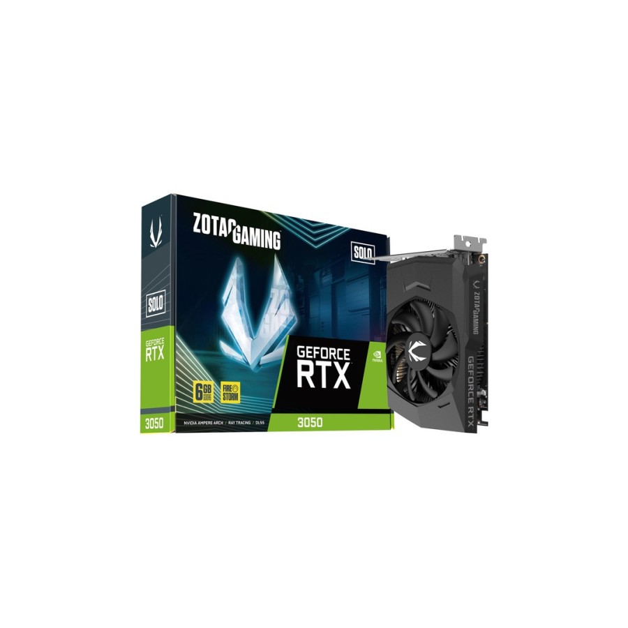 27589-VGA ZOTAC RTX 3050 6GB SOLO GDDR6,NV,RTX3050,GDDR6,6GB,96BIT,HDMI+3DP,1 VENTILADOR (ZT-A30510G-10L)