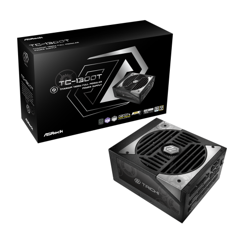 27627-Asrock Taichi TC-1300T unidad de fuente de alimentacion 1300 W 20+4 pin ATX ATX Negro