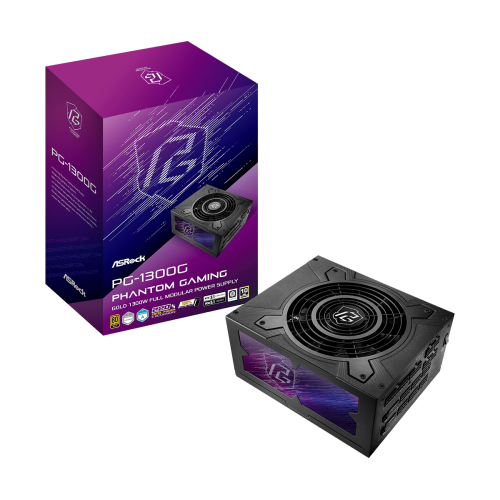 27629-Asrock Phantom Gaming PG-1300G unidad de fuente de alimentacion 1300 W 20+4 pin ATX ATX Negro