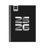 27636-AGENDA ESCOLAR 2025-2026 COOL 8o 120X164 SEMANA VISTA HORIZONTAL NEGRO+ FINOCAM 645000326