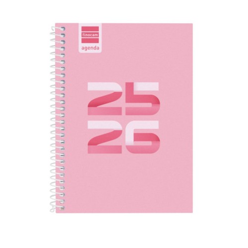 27639-AGENDA ESCOLAR 2025-2026 COOL 8o 120X164 SEMANA VISTA HORIZONTAL ROSA+ FINOCAM 645000426