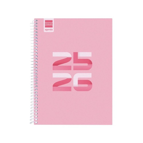 27642-AGENDA ESCOLAR 2025-2026 COOL 4o 155X212 SEMANA VISTA HORIZONTAL ROSA+ FINOCAM 645040426