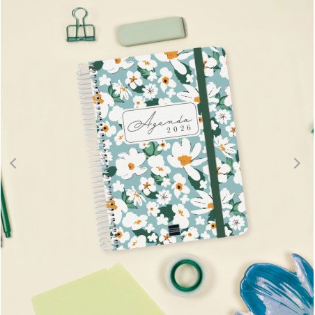 27651-AGENDA 16 MESES SEPTIEMBRE 2025-DICIEMBRE 2026 CLOE E10-155X212 SEMANA VISTA HORIZONTAL VERDE+ FINOCAM 627100326