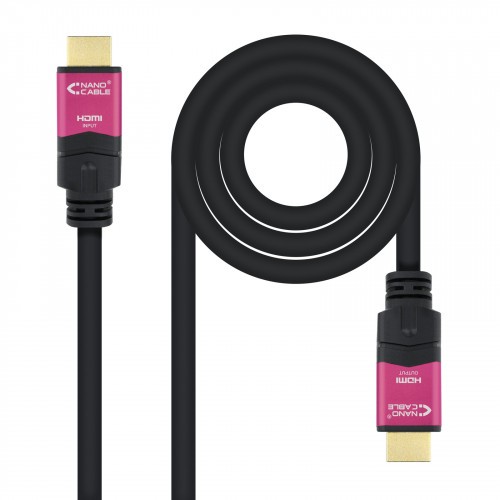27722-Nanocable 10.15.3720 cable HDMI 20 m HDMI tipo A (Estandar) Negro, Rosa