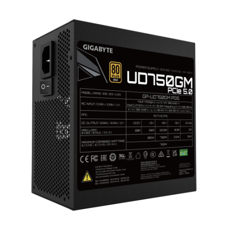 27768-GIGABYTE UD750GM PG5 unidad de fuente de alimentacion 750 W 20+4 pin ATX ATX Negro