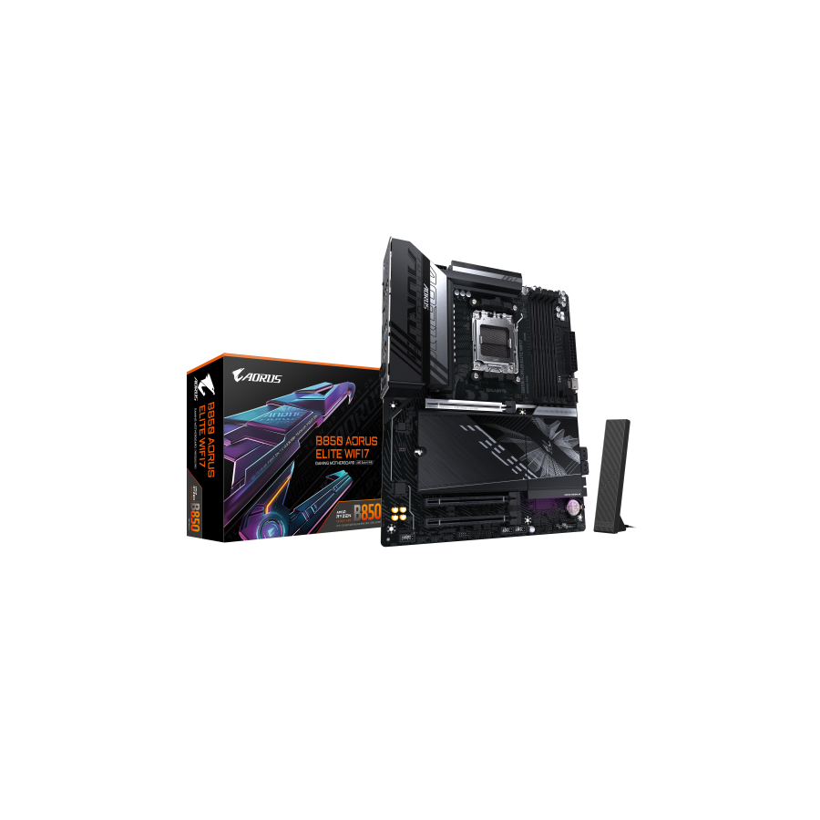 27811-GIGABYTE B850 AORUS ELITE WIFI7 Placa Base - Procesadores AMD Ryzen Serie 9000, VRM digital de 14+2+2 fases, hasta