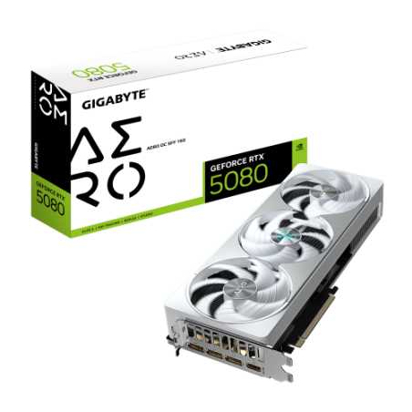 27817-GIGABYTE GeForce RTX 5080 AERO OC SFF 16G Tarjeta Grafica - 16GB GDDR7, 256 bits, PCI-E 5.0, 2730MHz Core Clock, 3