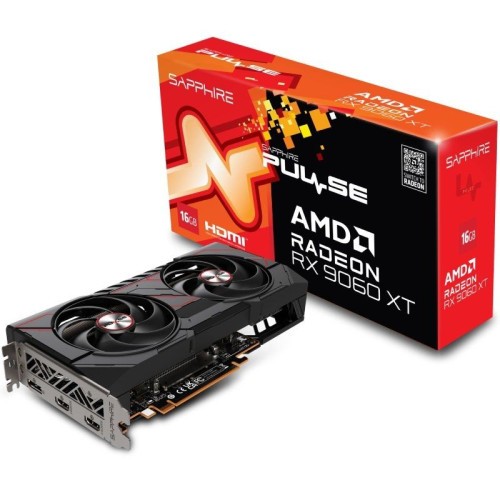 27862-VGA SAPPHIRE PULSE RX 9060 XT GAMING OC,AMD,RX9060XT,16GB,GDDR6,128BIT,2HDMI+2DP (3 VENTILADORES)