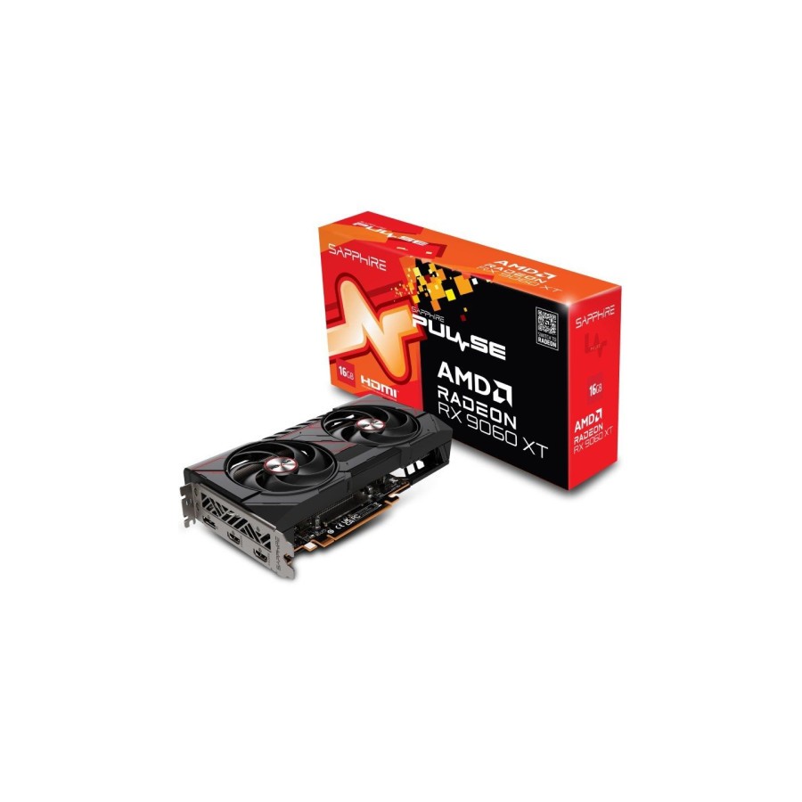 27862-VGA SAPPHIRE PULSE RX 9060 XT GAMING OC,AMD,RX9060XT,16GB,GDDR6,128BIT,2HDMI+2DP (3 VENTILADORES)