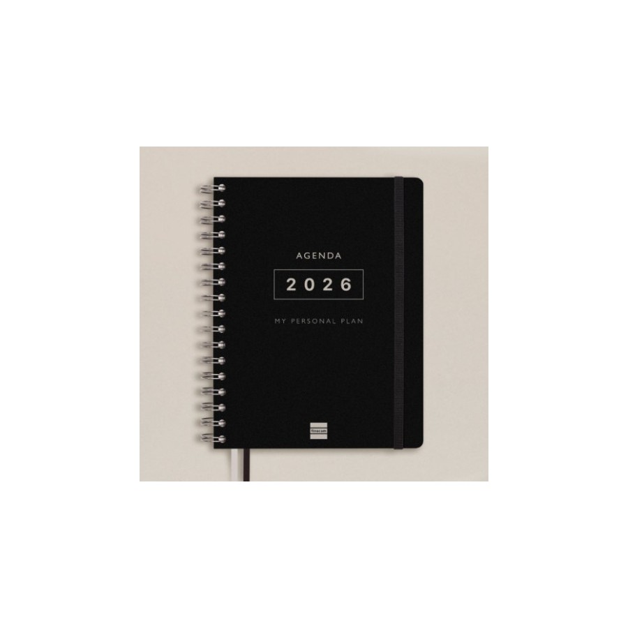 27937-AGENDA 16 MESES SEPTIEMBRE 2025-DICIEMBRE 2026 TEMPUS 4o 155X212 SEMANA VISTA VERTICAL NEGRO+ FINOCAM 626600126