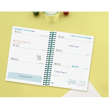 27944-AGENDA ESCOLAR 2025-2026 DIVA 8o 120X164 SEMANA VISTA HORIZONTAL COLORS+ FINOCAM 536100526