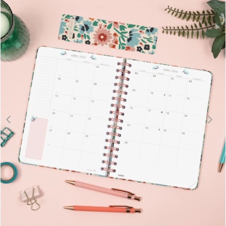 27950-AGENDA ESCOLAR 2025-2026 MONIQUILLA E10-155X212 SEMANA VISTA HORIZONTAL DALIA+ FINOCAM 646010326