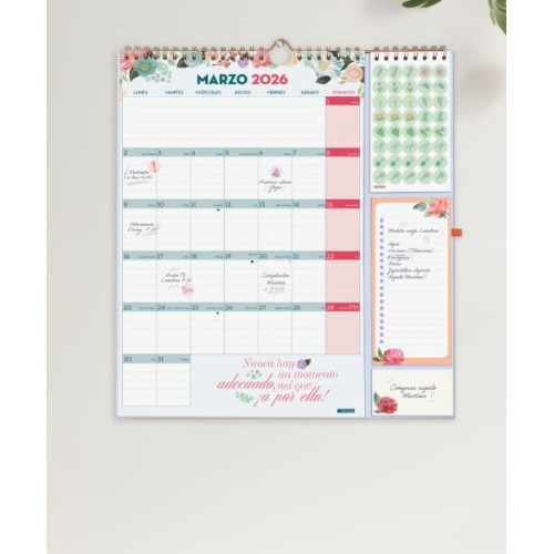 28045-CALENDARIO 16 MESES SEPTIEMBRE 2025-DICIEMBRE 2026 PLUS 340X380 MES VISTA FRASES MOTIVACIONALES+ FINOCAM 540220226