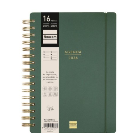 28064-AGENDA 16 MESES SEPTIEMBRE 2025-DICIEMBRE 2026 HAIKU E10-155X212 SEMANA VISTA HORIZONTAL VERDE+ FINOCAM 627400226