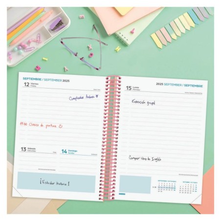 28072-AGENDA ESCOLAR 2025-2026 DIVA 4o 155X212 1DIA PAGINA SPRING+ FINOCAM 536160426