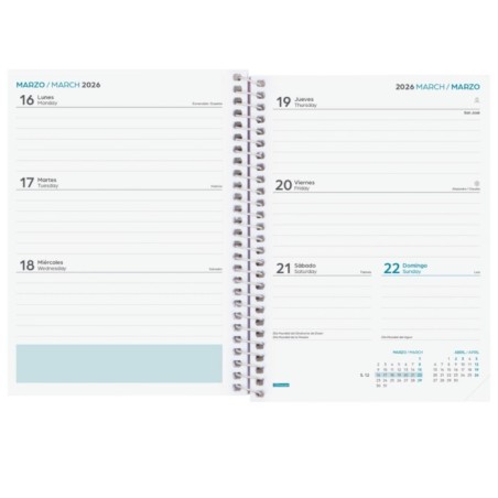 28076-AGENDA ESCOLAR 2025-2026 COOL 8o 120X164 SEMANA VISTA HORIZONTAL VERDE+ FINOCAM 645000926