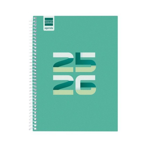 28082-AGENDA ESCOLAR 2025-2026 COOL 4o 155X212 1DIA PAGINA VERDE+ FINOCAM 645060926
