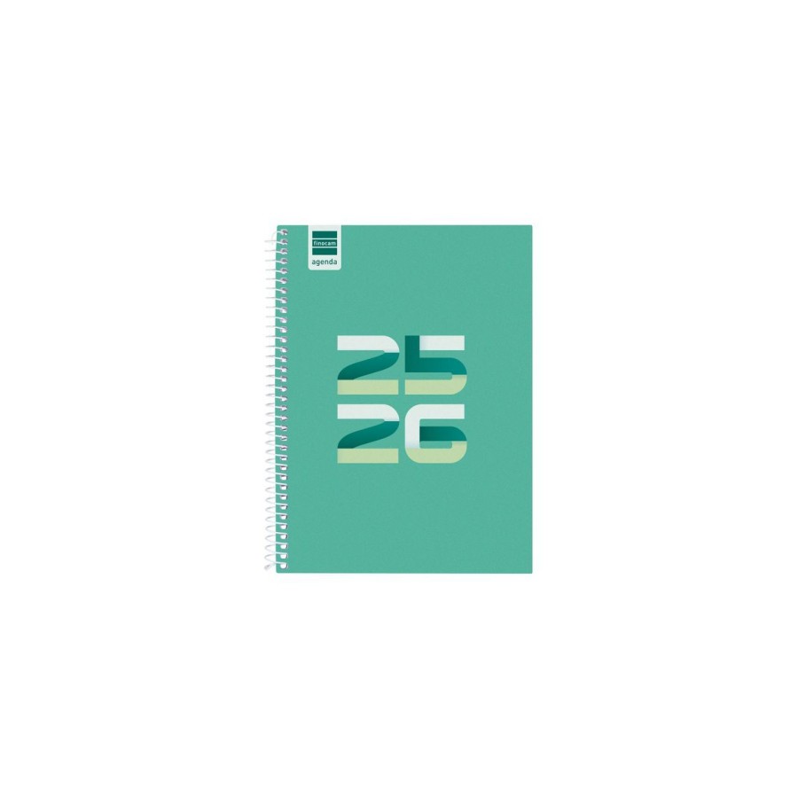 28082-AGENDA ESCOLAR 2025-2026 COOL 4o 155X212 1DIA PAGINA VERDE+ FINOCAM 645060926