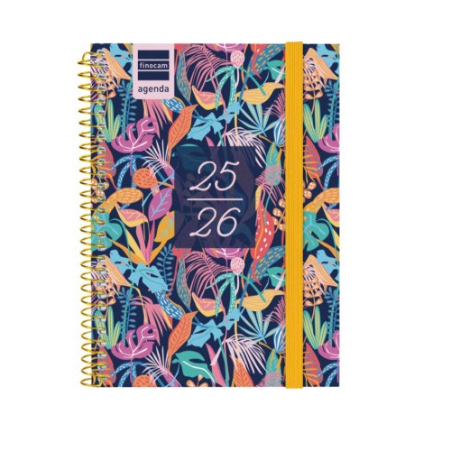 28085-AGENDA ESCOLAR 2025-2026 SECUNDARIA 8o 120X164 SEMANA VISTA HORIZONTAL TROPICAL+ FINOCAM 634225026