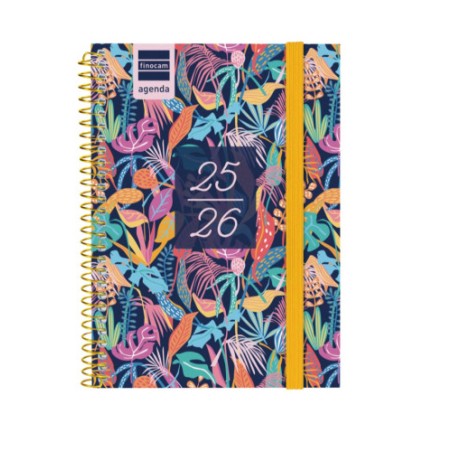 28085-AGENDA ESCOLAR 2025-2026 SECUNDARIA 8o 120X164 SEMANA VISTA HORIZONTAL TROPICAL+ FINOCAM 634225026