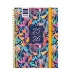 28085-AGENDA ESCOLAR 2025-2026 SECUNDARIA 8o 120X164 SEMANA VISTA HORIZONTAL TROPICAL+ FINOCAM 634225026