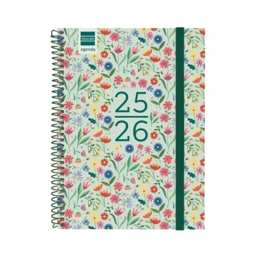 28095-AGENDA ESCOLAR 2025-2026 SECUNDARIA 4o 155X212 SEMANA VISTA HORIZONTAL FIORI+ FINOCAM 634204926