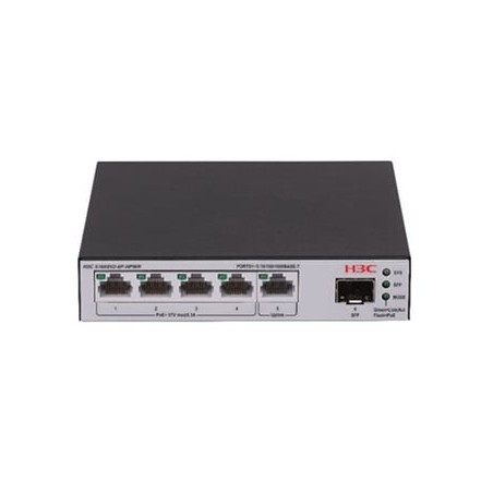28196-H3C LS-1600V2-6P-HPWR-GL switch Gestionado L2 Gigabit Ethernet (10/100/1000) Energia sobre Ethernet (PoE) Gris, Ne