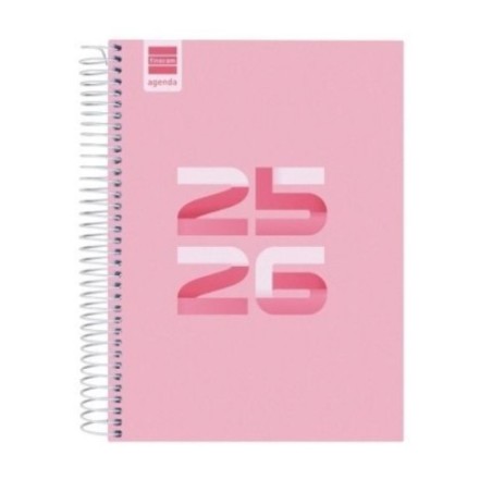 28236-AGENDA ESCOLAR 2025-2026 COOL 4o 155X212 1DIA PAGINA ROSA+ FINOCAM 645060426