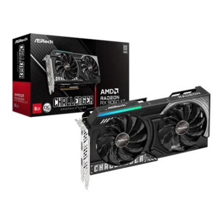 28279-VGA ASROCK RX9060XT CL 8GO,AMD,RX9060XT,8GB,GDDR6,128BIT,2HDMI+2DP (2 VENTILADORES)