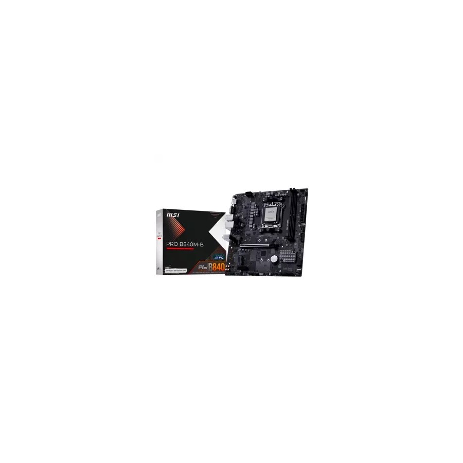 28283-PLACA MSI PRO B840M-B,AMD,AM5,B840,4DDR5,256GB,1HDMI,4SATA3+2M.2,GBLAN,4USB3.2,MATX