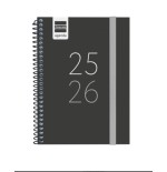 28328-AGENDA ESCOLAR 2025-2026 SECUNDARIA 8o 120X164 SEMANA VISTA HORIZONTAL NEGRO+ FINOCAM 634224026