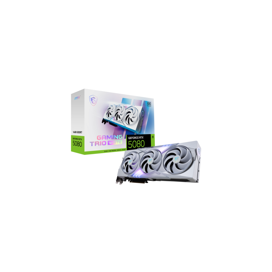 28411-MSI GAMING GEFORCE RTX 5080 16G TRIO OC WHITE tarjeta grafica NVIDIA 16 GB GDDR7
