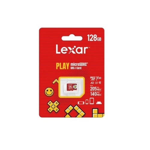 28476-LEXAR 128GB PLAY MICROSDXCT UHS-I CARDS, UP TO 205MB/S READ, 140MB/S WRITE, C10 A2 V30 U3