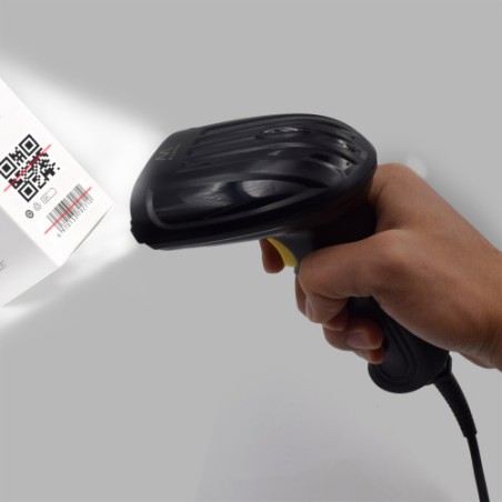 28526-Ewent EW3410 lector de codigo de barras Lector de codigos de barras portatil 2D LED Negro