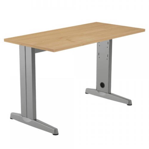 2853-MESA DE OFICINA SERIE METAL 120X60 GRIS / ROBLE ROCADA 2000AC08