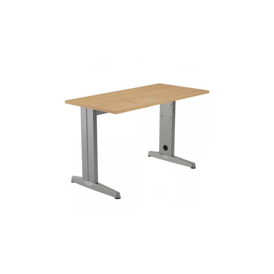 2853-MESA DE OFICINA SERIE METAL 120X60 GRIS / ROBLE ROCADA 2000AC08