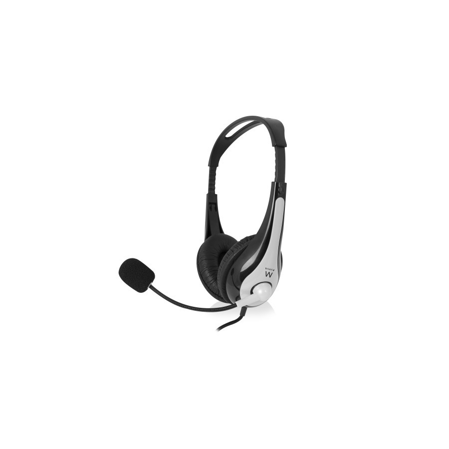 28550-Ewent EW3565 auricular y casco Auriculares Alambrico Diadema Llamadas/Musica USB tipo A Negro, Blanco